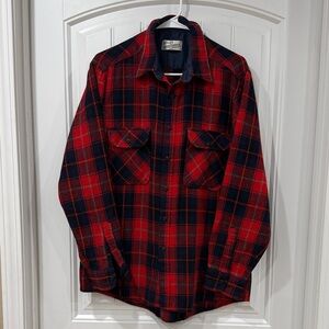 EUC Vintage Red and Navy Wool Plaid Men's Shirt